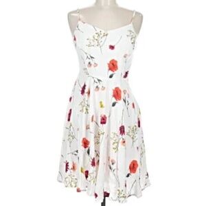 Old Navy White Floral Mini Dress Size M Multi-Color